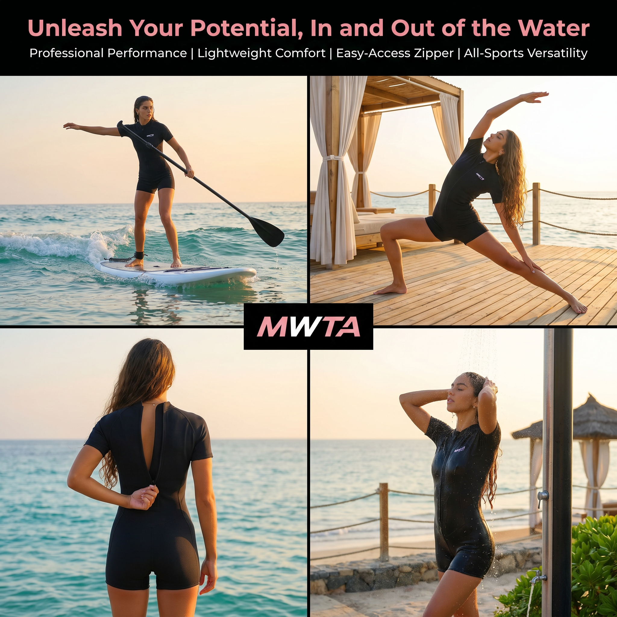 Women's 2mm Short Sleeve Spring Suit Wetsuit Front Zip | MWTA