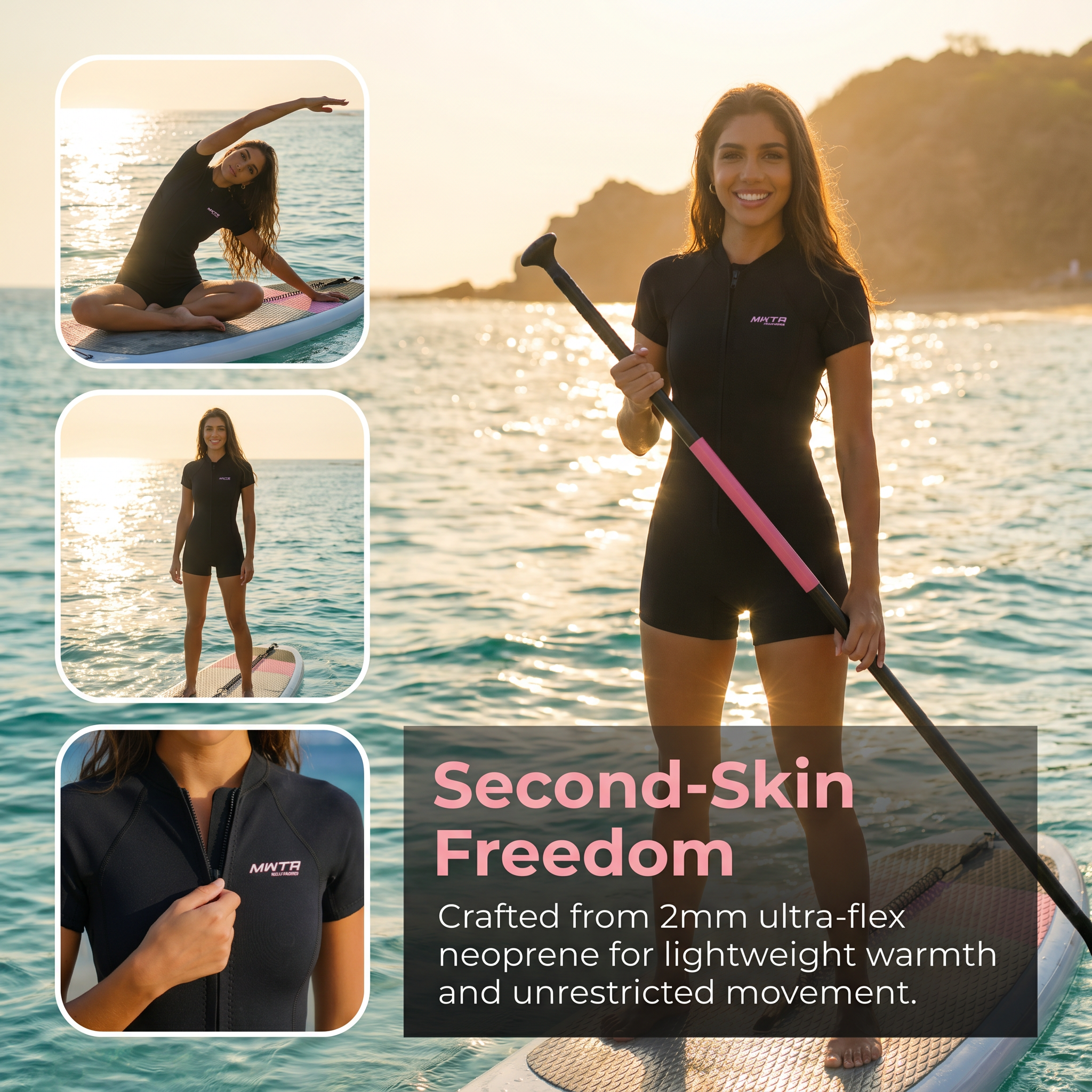 Women's 2mm Short Sleeve Spring Suit Wetsuit Front Zip | MWTA
