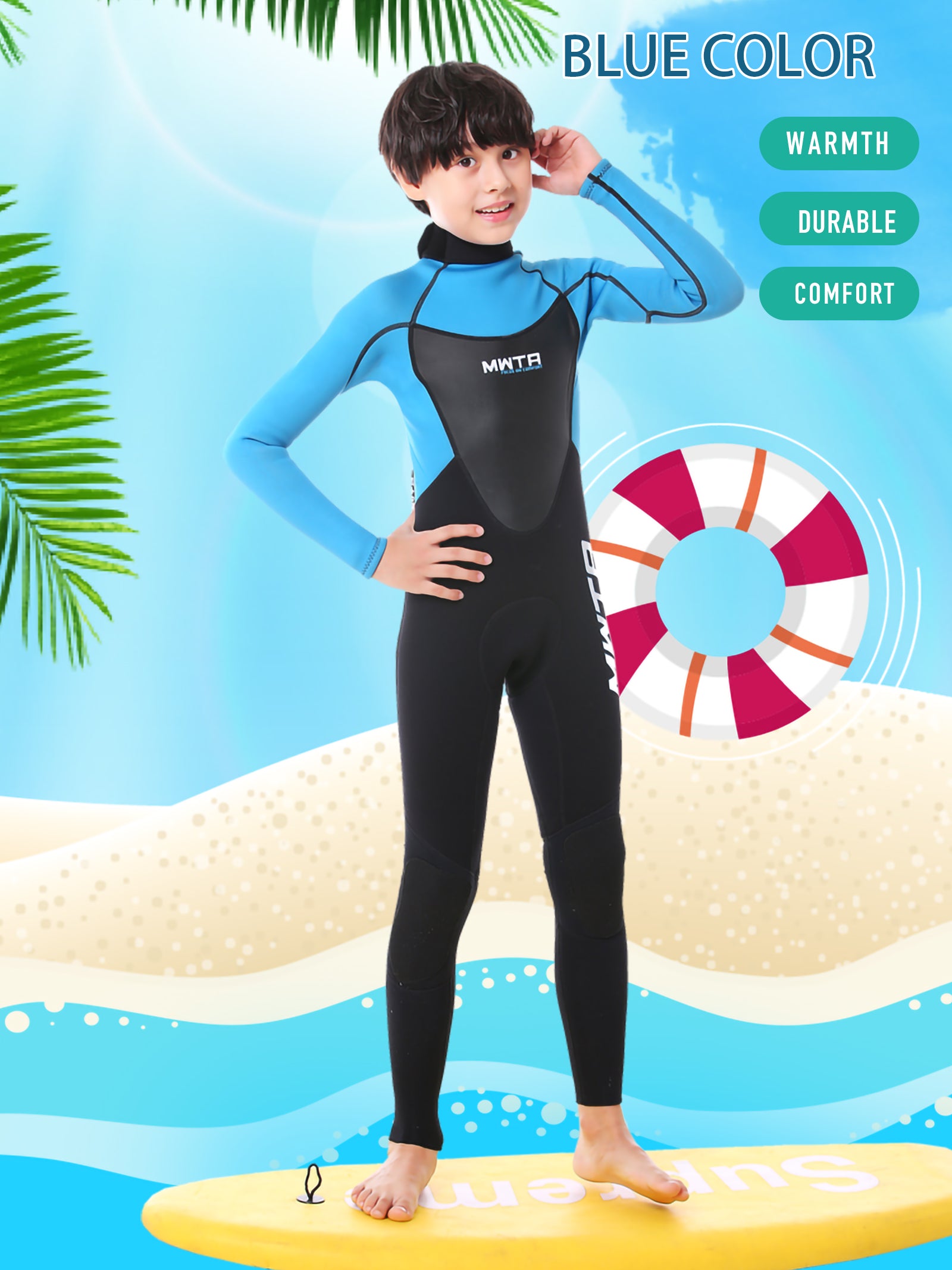 MWTA Junior 3/2mm Full Wetsuit Back Zip