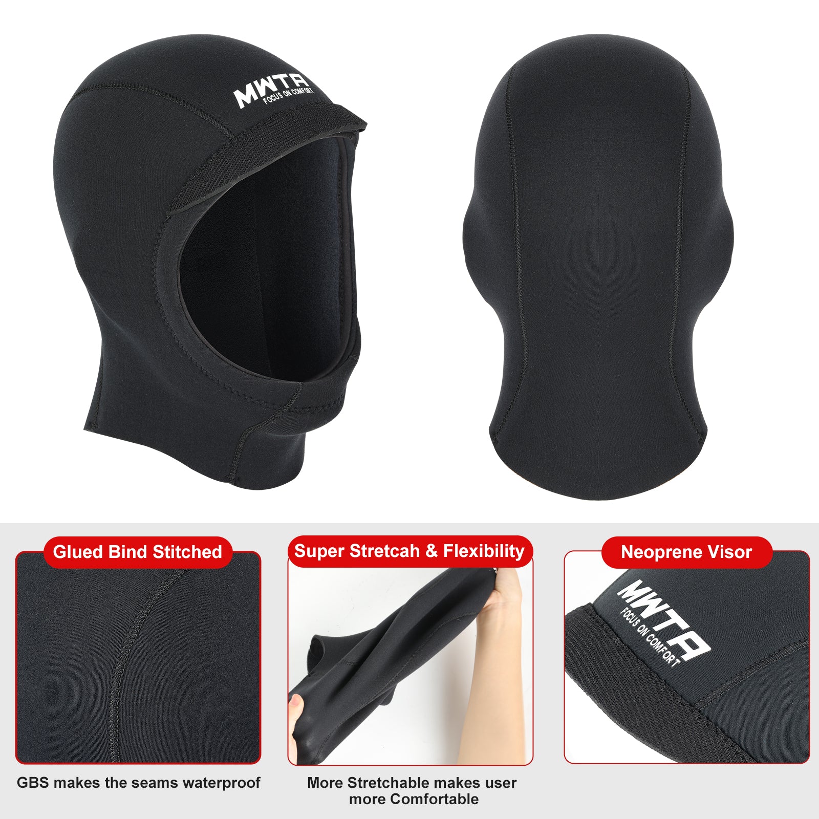 MWTA 2mm 3mm and 5mm Neoprene Surf Hood