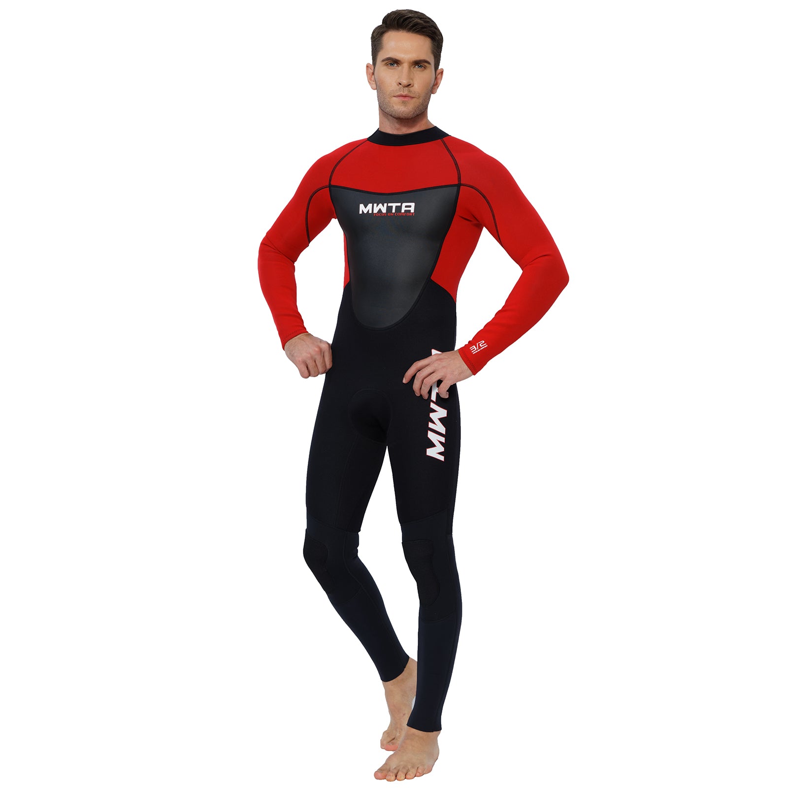 MWTA Men's 3/2mm Full Wetsuit Back Zip
