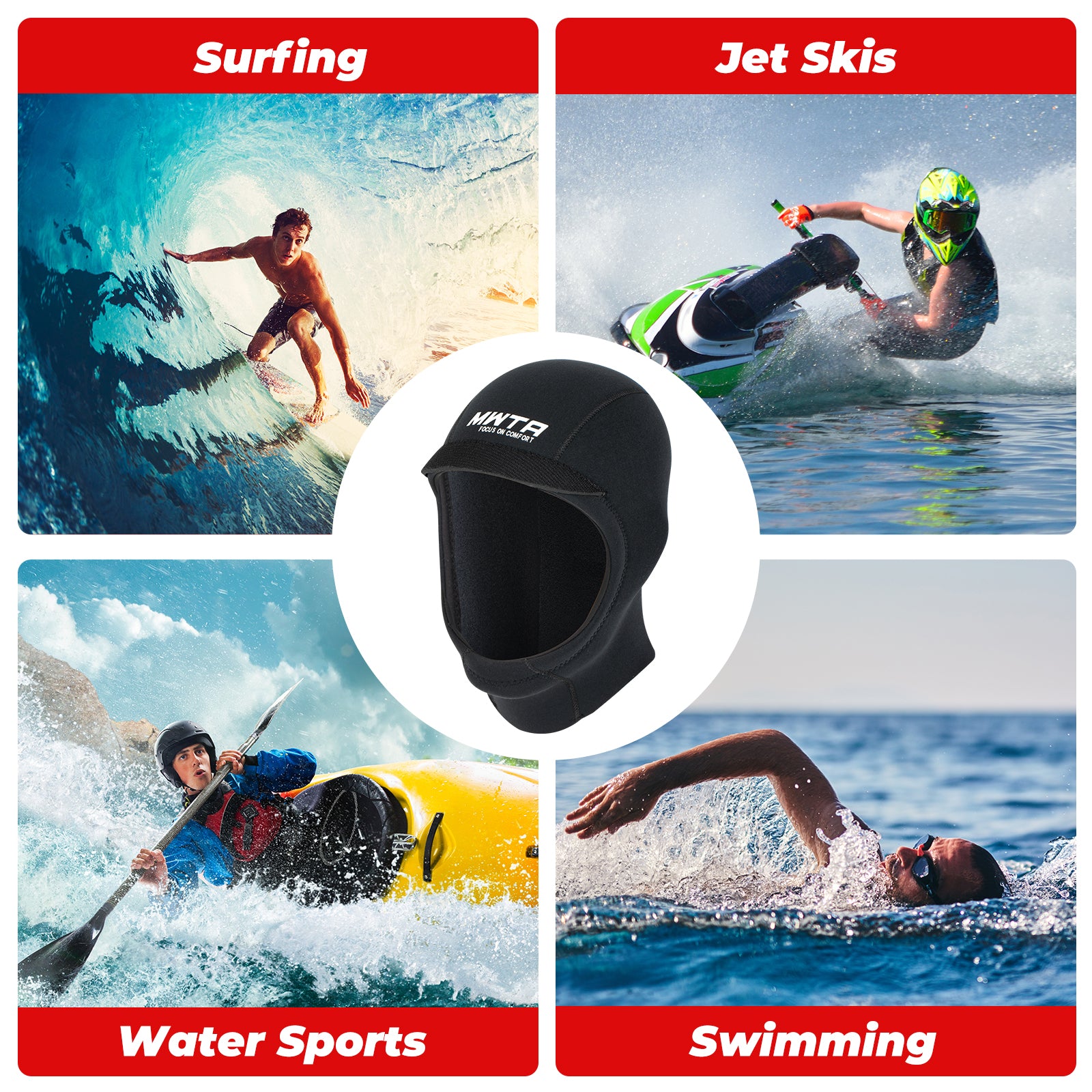 MWTA 2mm 3mm and 5mm Neoprene Surf Hood