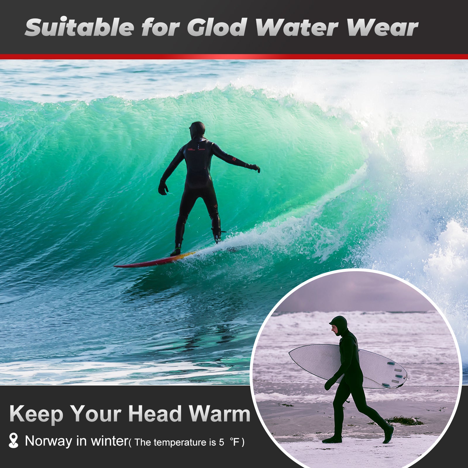 MWTA 2mm 3mm and 5mm Neoprene Surf Hood