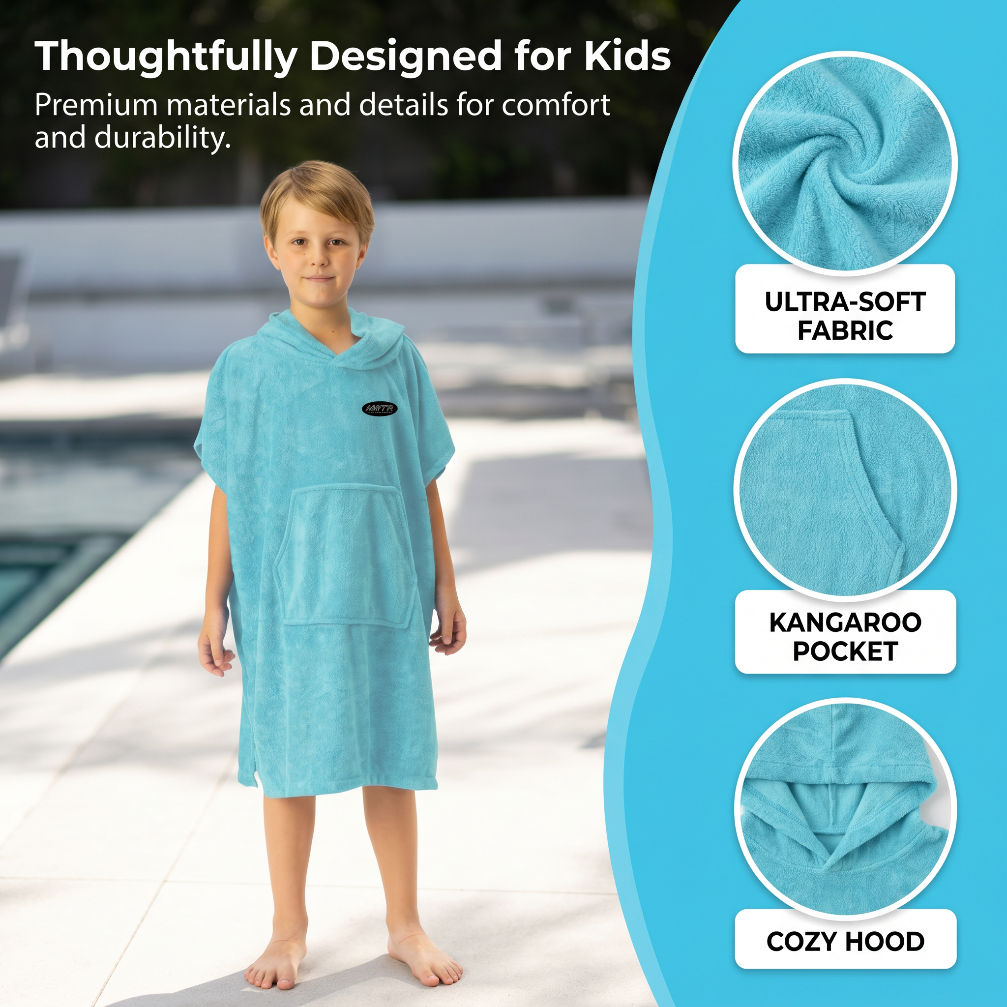MWTA Kids Hooded Surf Poncho