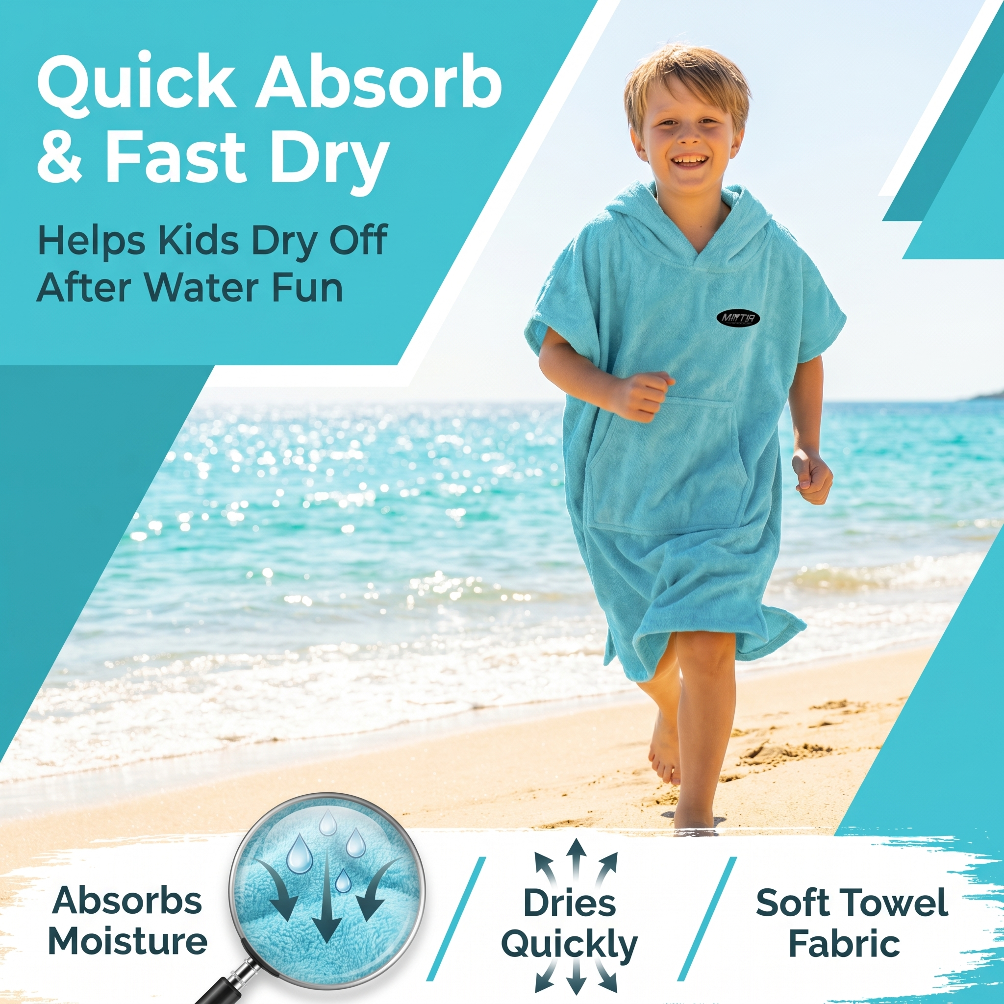MWTA Kids Hooded Surf Poncho