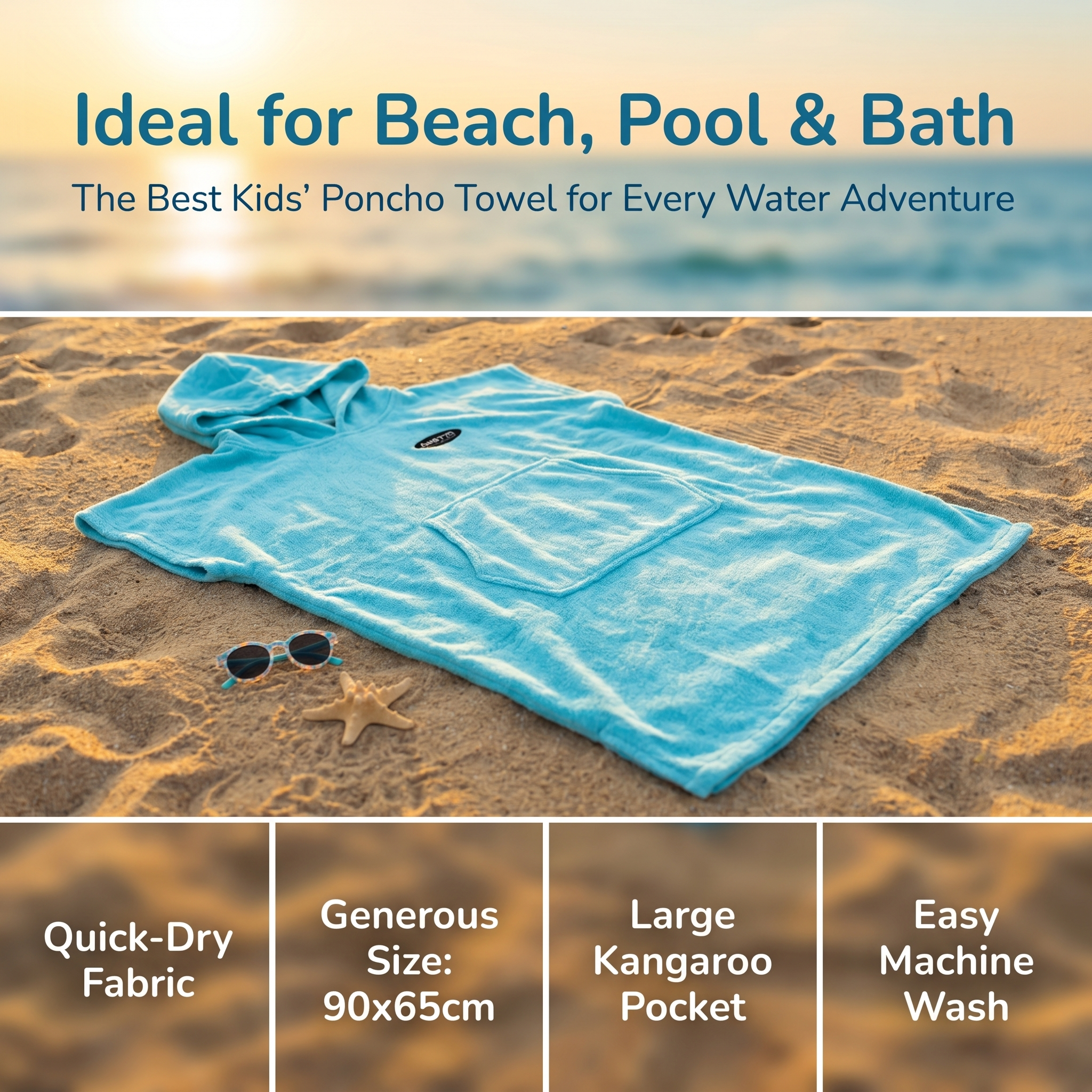 MWTA Kids Hooded Surf Poncho