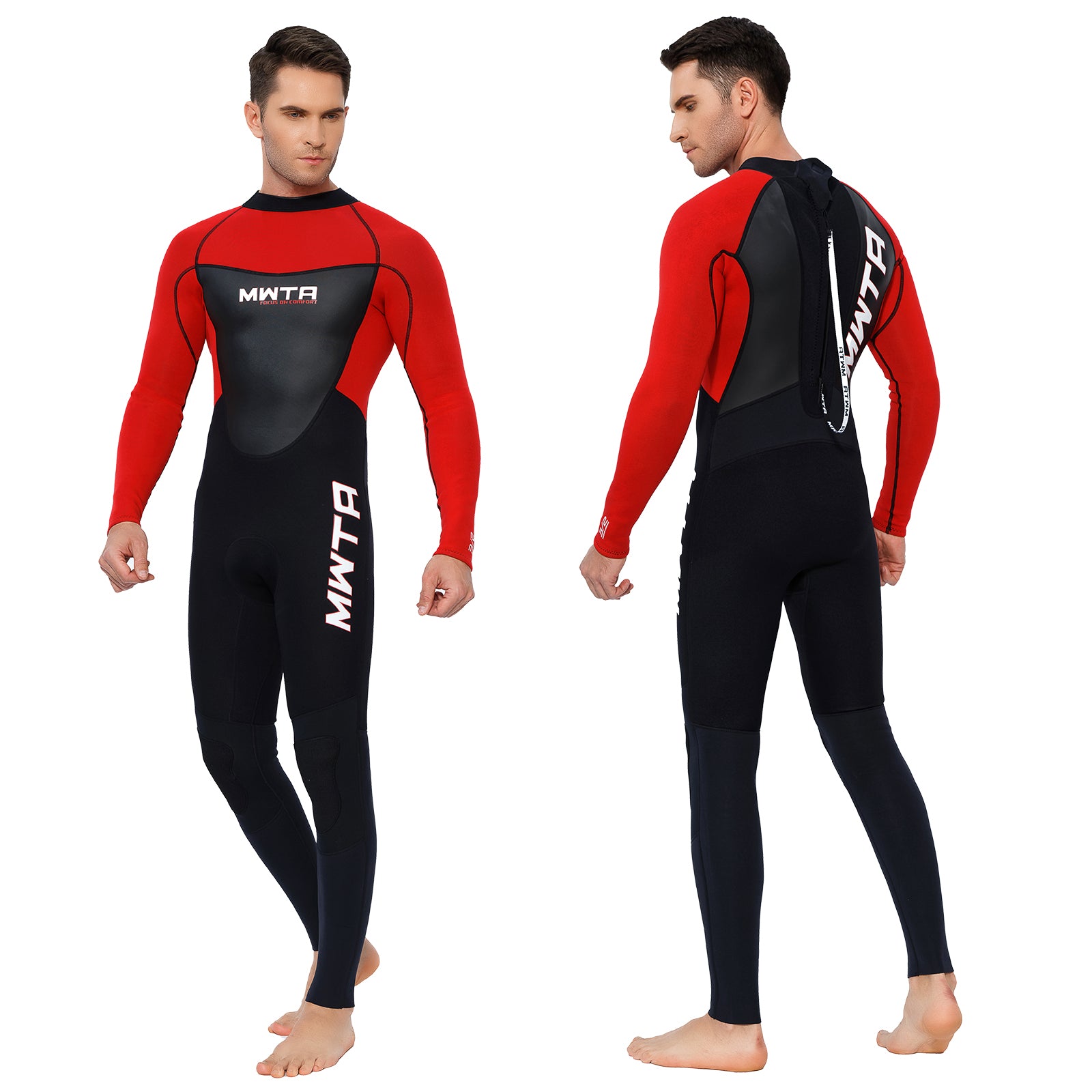 MWTA Men's 3/2mm Full Wetsuit Back Zip