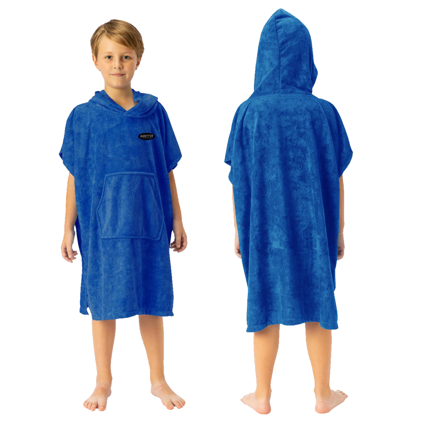 MWTA Surf Poncho for Kids with Hood, Quick Dry 80% Microfiber Polyester Changing Robe Beach Towel W/Outside Pocket - Outdoor, Surfing, Swimming, Bathing, Travelling, Camping, Pool (Royal Blue)…