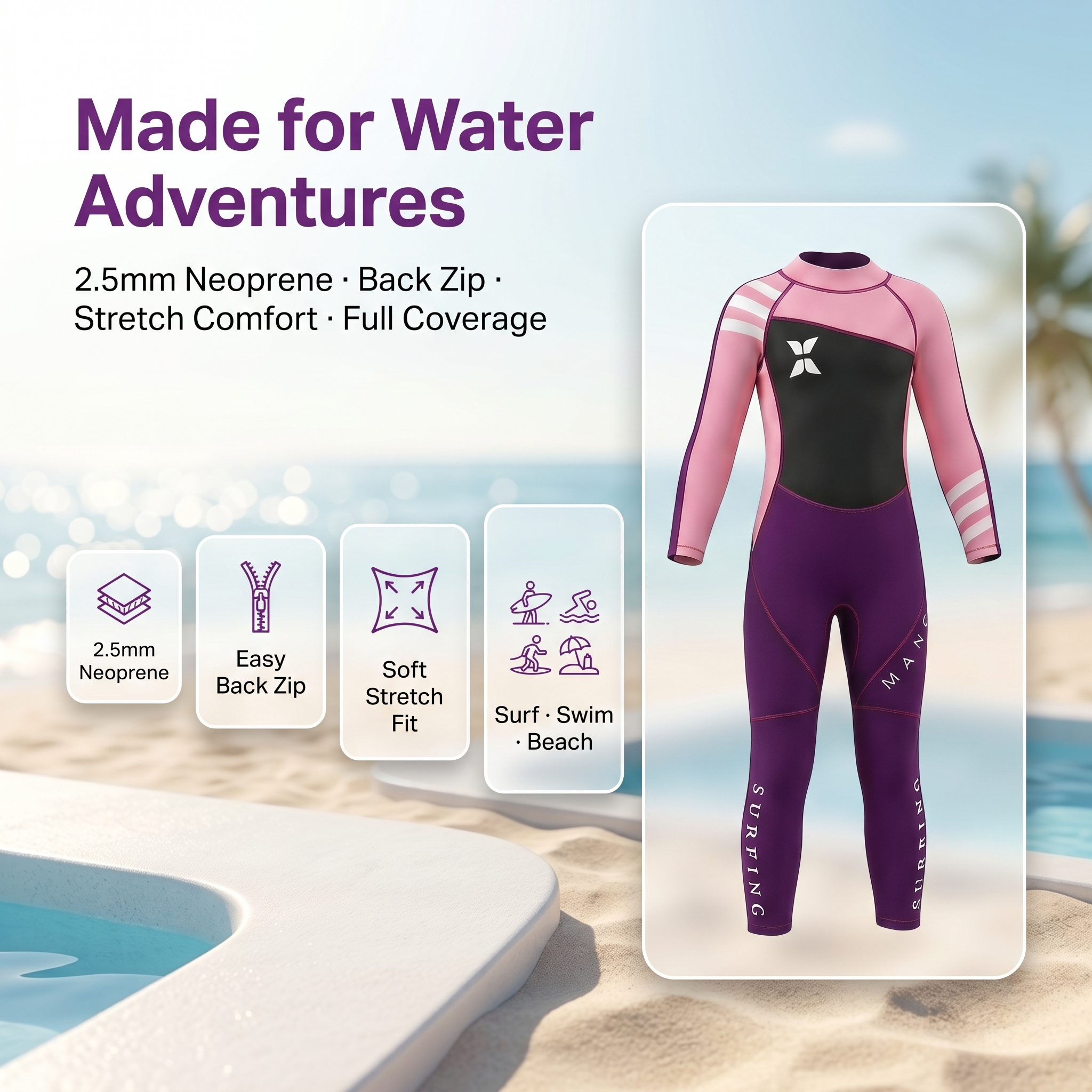 MWTA Kids Full Wetsuit | 2.5mm Neoprene