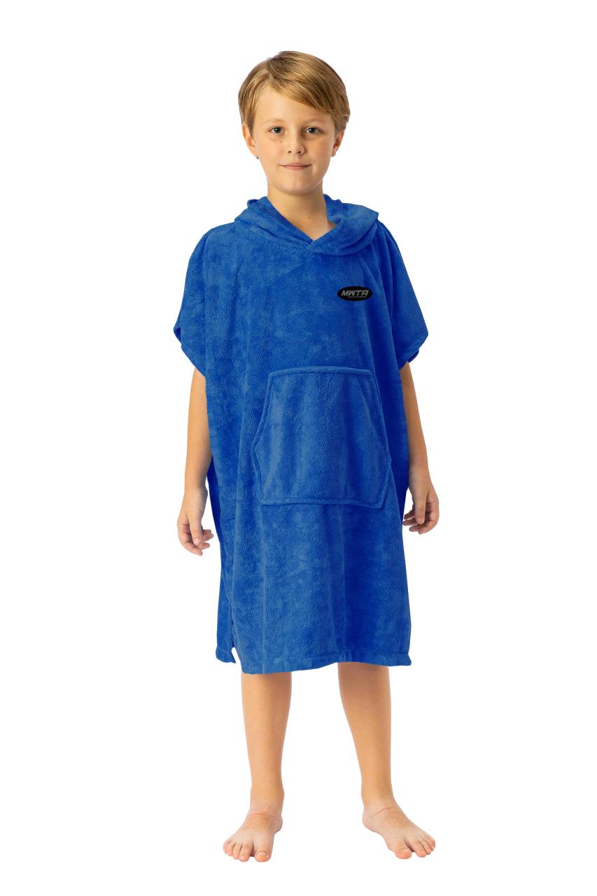 MWTA Surf Poncho for Kids with Hood,Changing Robe Beach Towel W/Outside Pocket - Outdoor, Surfing, Swimming, Bathing, Travelling, Pool (Angel Blue)…
