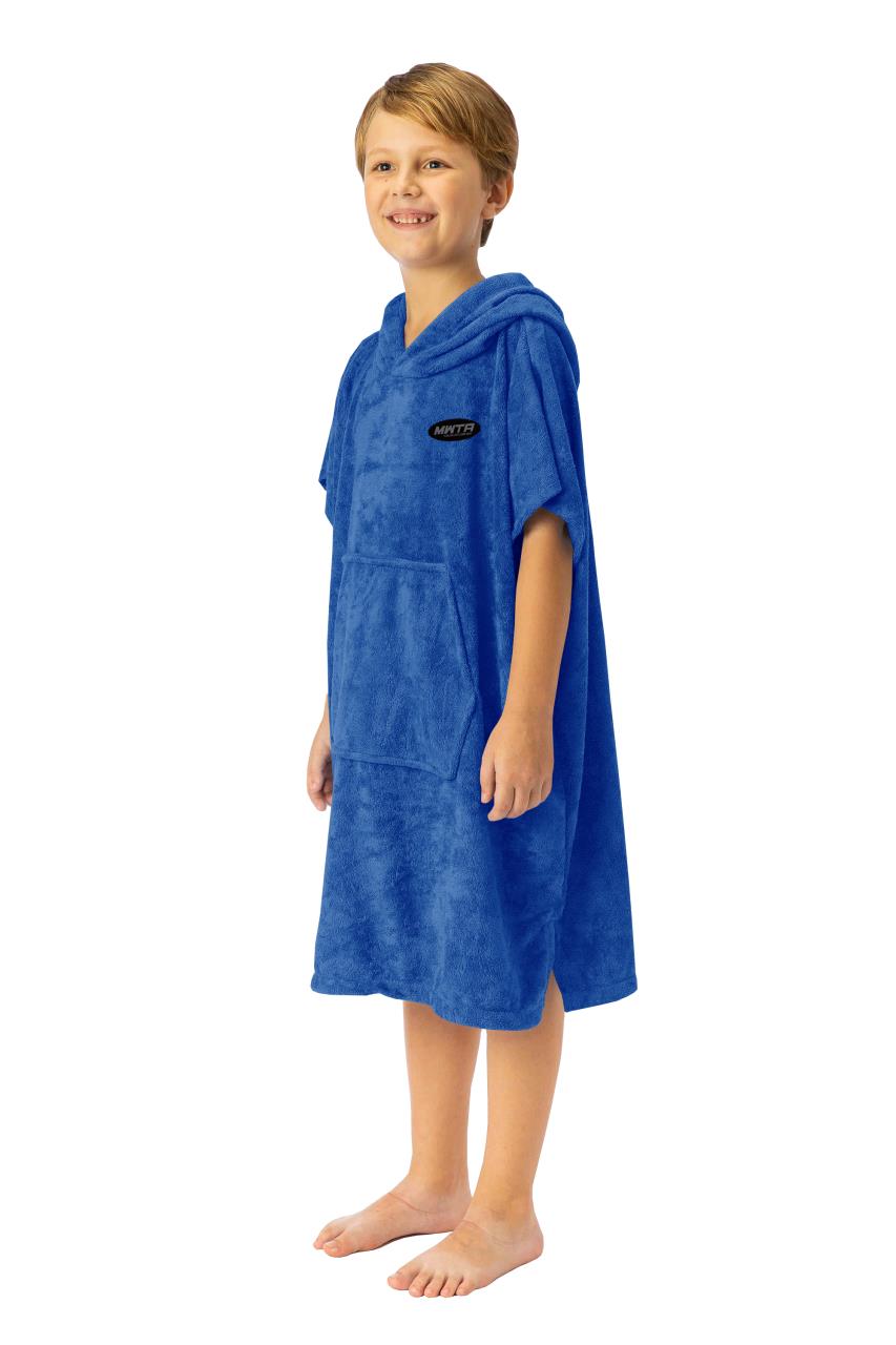 MWTA Surf Poncho for Kids with Hood,Changing Robe Beach Towel W/Outside Pocket - Outdoor, Surfing, Swimming, Bathing, Travelling, Pool (Angel Blue)…