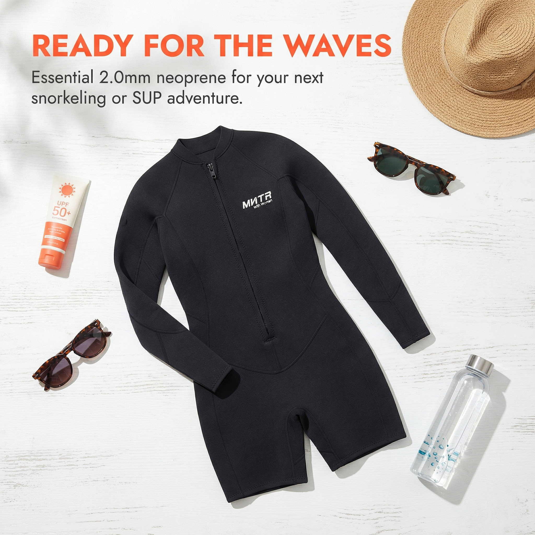 Women's 2mm Long Sleeve Spring Suit Wetsuit Front Zip | MWTA