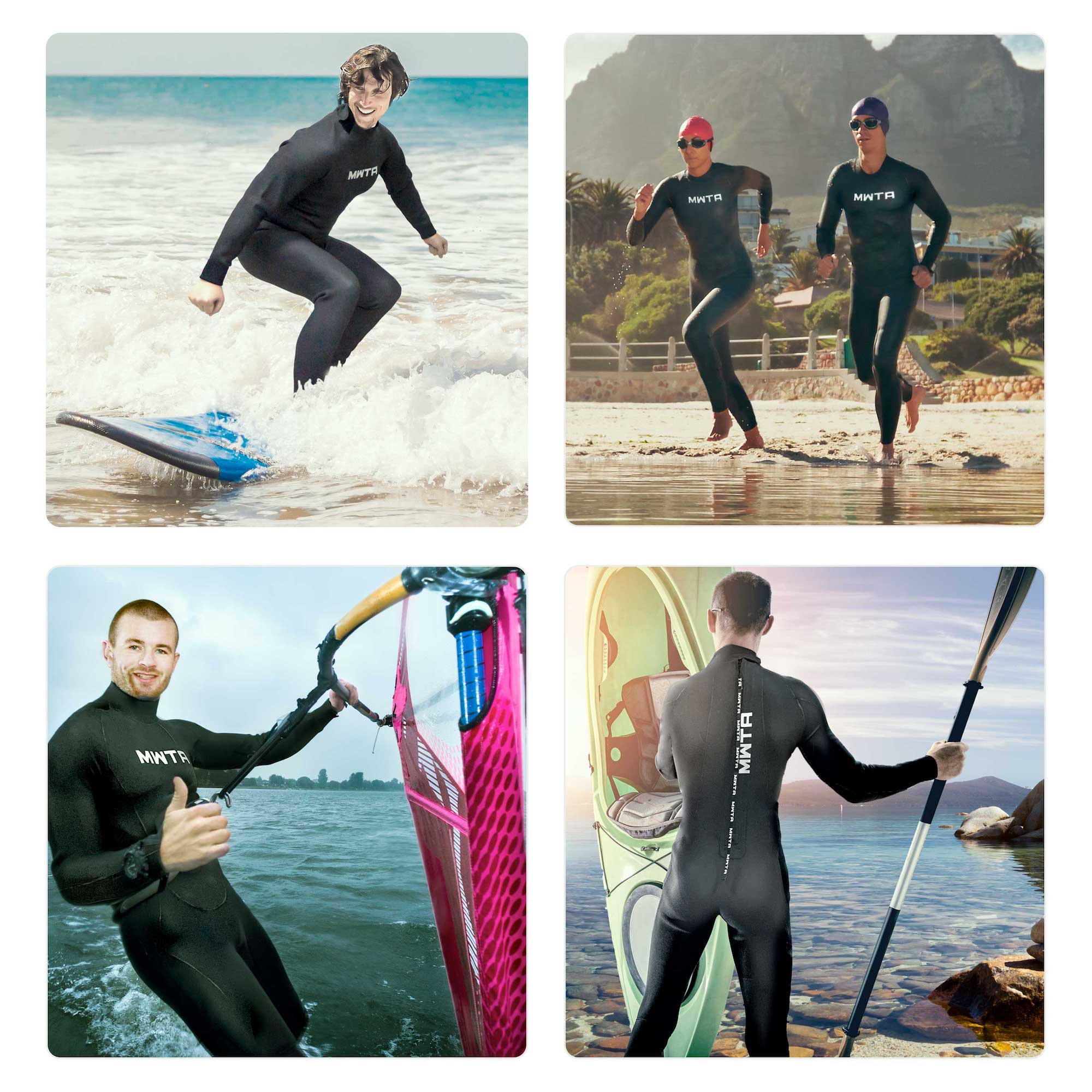 MWTA 2mm Back Zip Open Cell Wetsuit for Mens and Women
